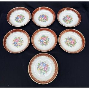 Antique Pegasus 8 By Sebring USA Set Of 7 8” Shallow Bowls 22K Stunning -6E
